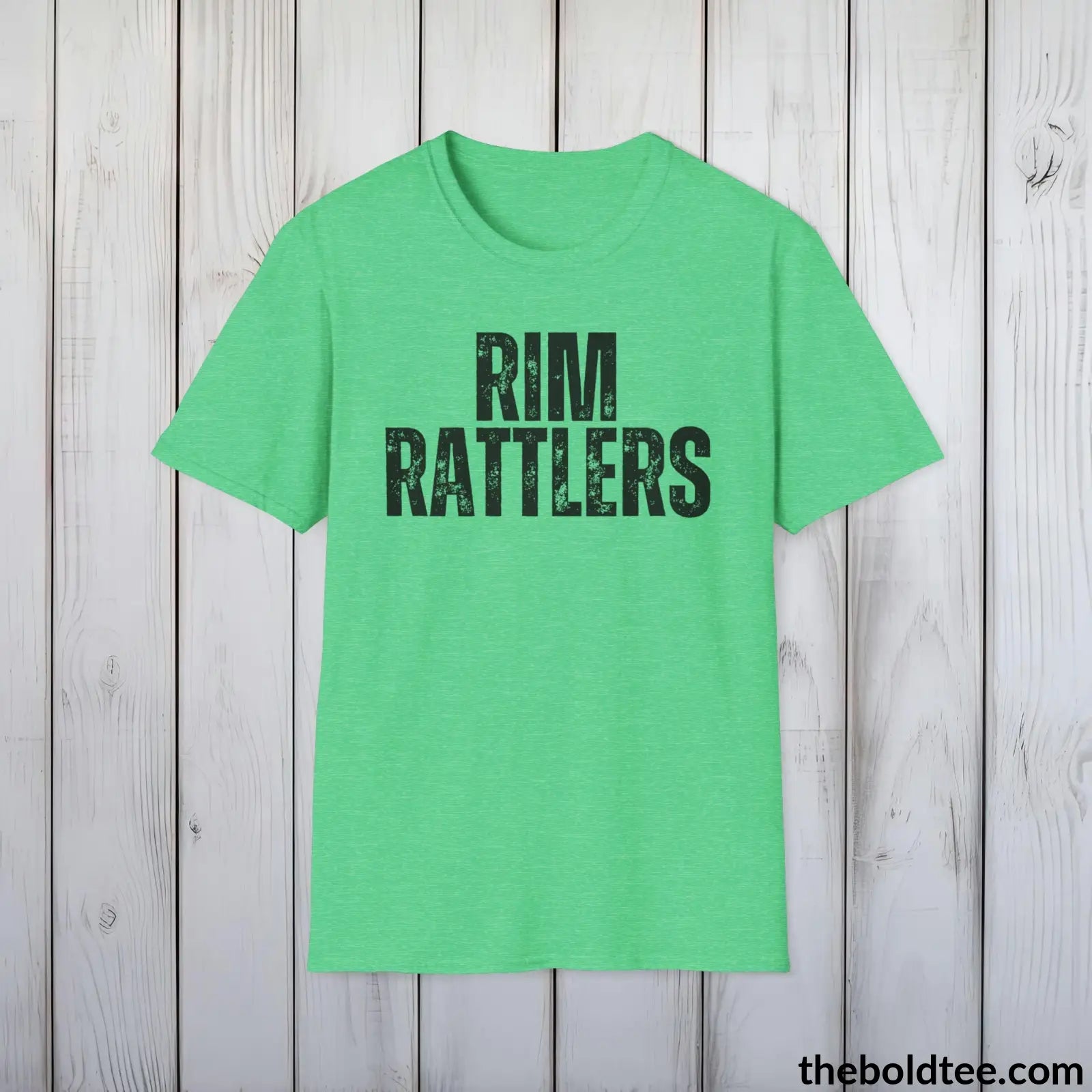 T-Shirt Heather Irish Green / S RIM RATTLERS Basketball Tee - Sustainable & Soft Cotton Crewneck Unisex T-Shirt - 9 Bold Colors