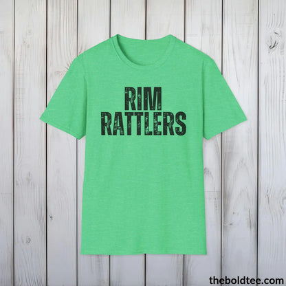 T-Shirt Heather Irish Green / S RIM RATTLERS Basketball Tee - Sustainable & Soft Cotton Crewneck Unisex T-Shirt - 9 Bold Colors