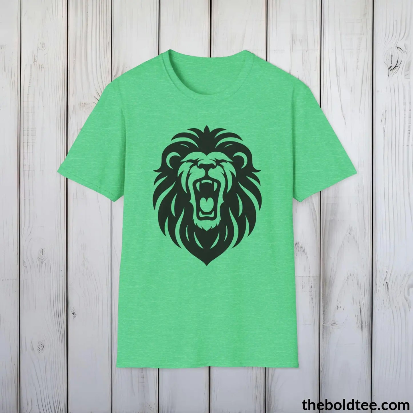 T-Shirt Heather Irish Green / S Roaring Lion Tee - Bold Urban Cotton T-Shirt - 9 Bright Colors Available