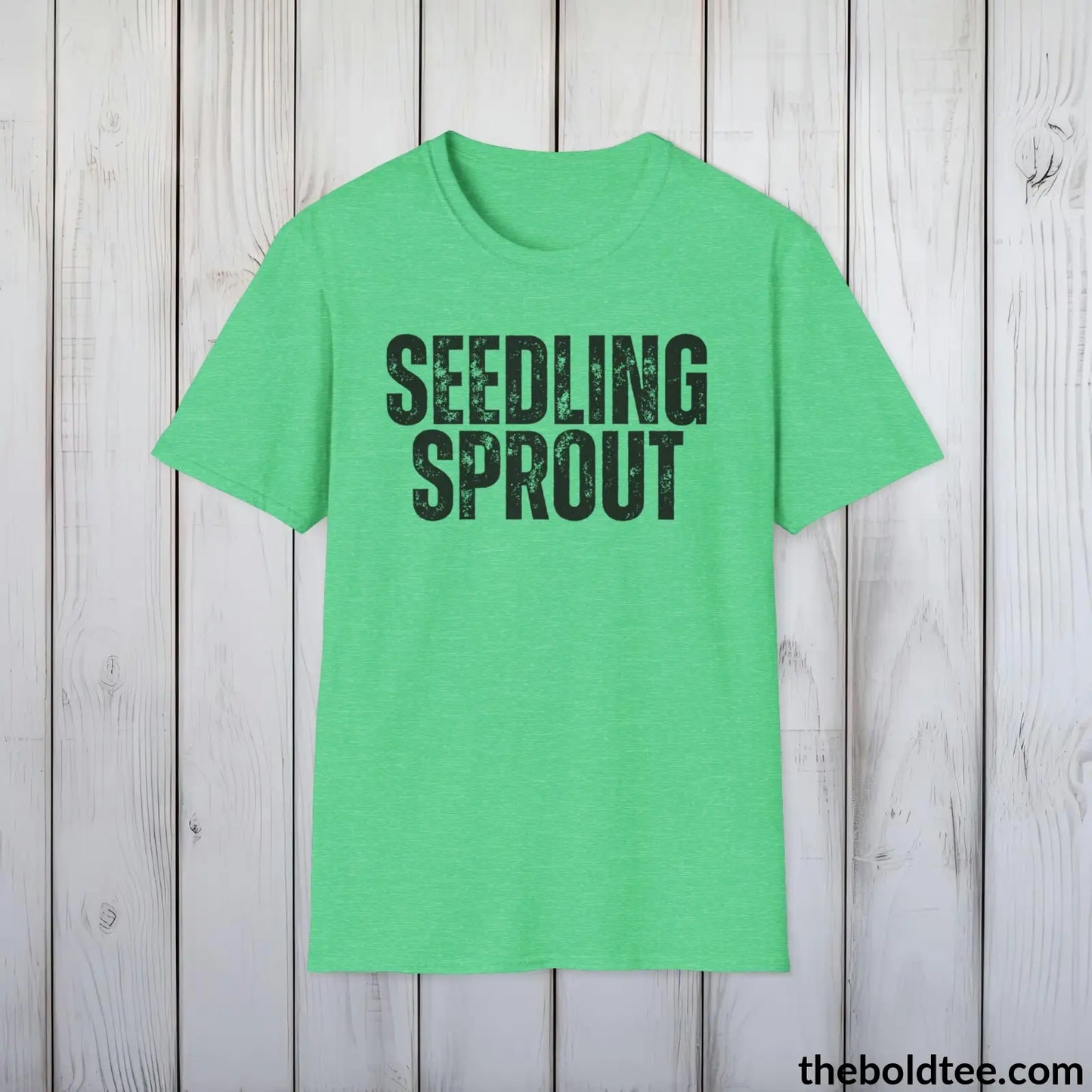 T-Shirt Heather Irish Green / S SEEDLING SPROUT Gardening Tee - Soft & Strong Cotton Crewneck Unisex T-Shirt - 8 Trendy Colors