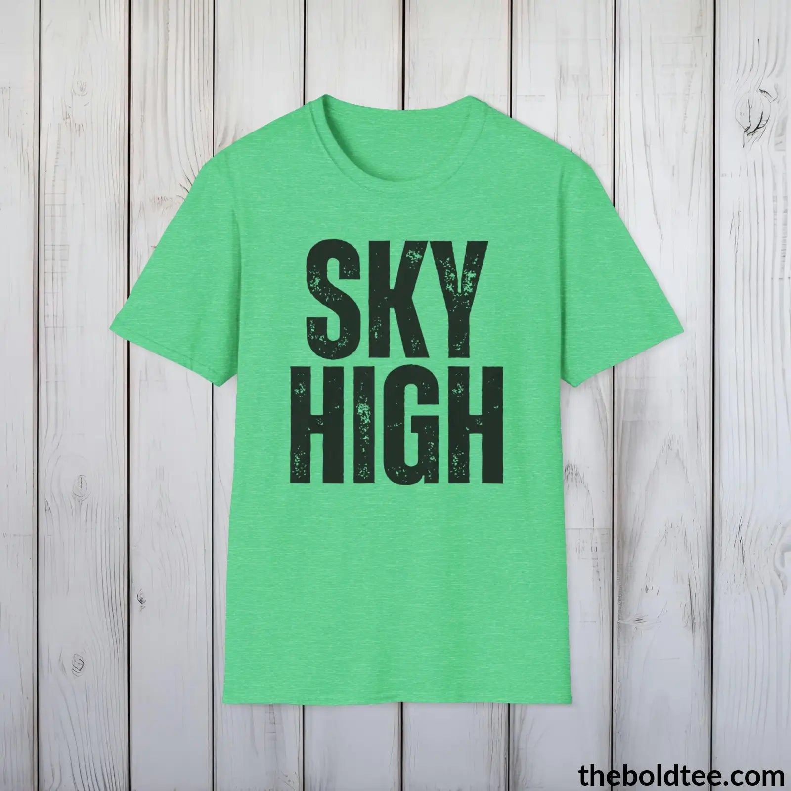 T-Shirt Heather Irish Green / S SKY HIGH Basketball Tee - Sustainable & Soft Cotton Crewneck Unisex T-Shirt - 9 Bold Colors