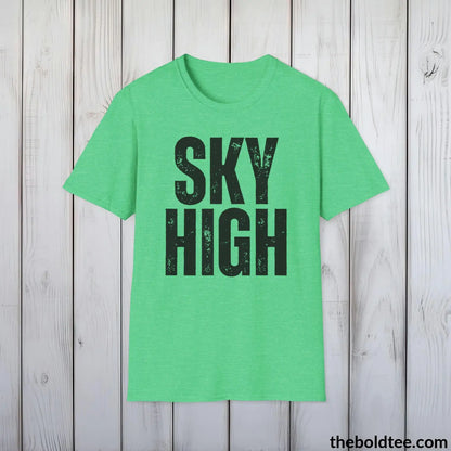 T-Shirt Heather Irish Green / S SKY HIGH Basketball Tee - Sustainable & Soft Cotton Crewneck Unisex T-Shirt - 9 Bold Colors