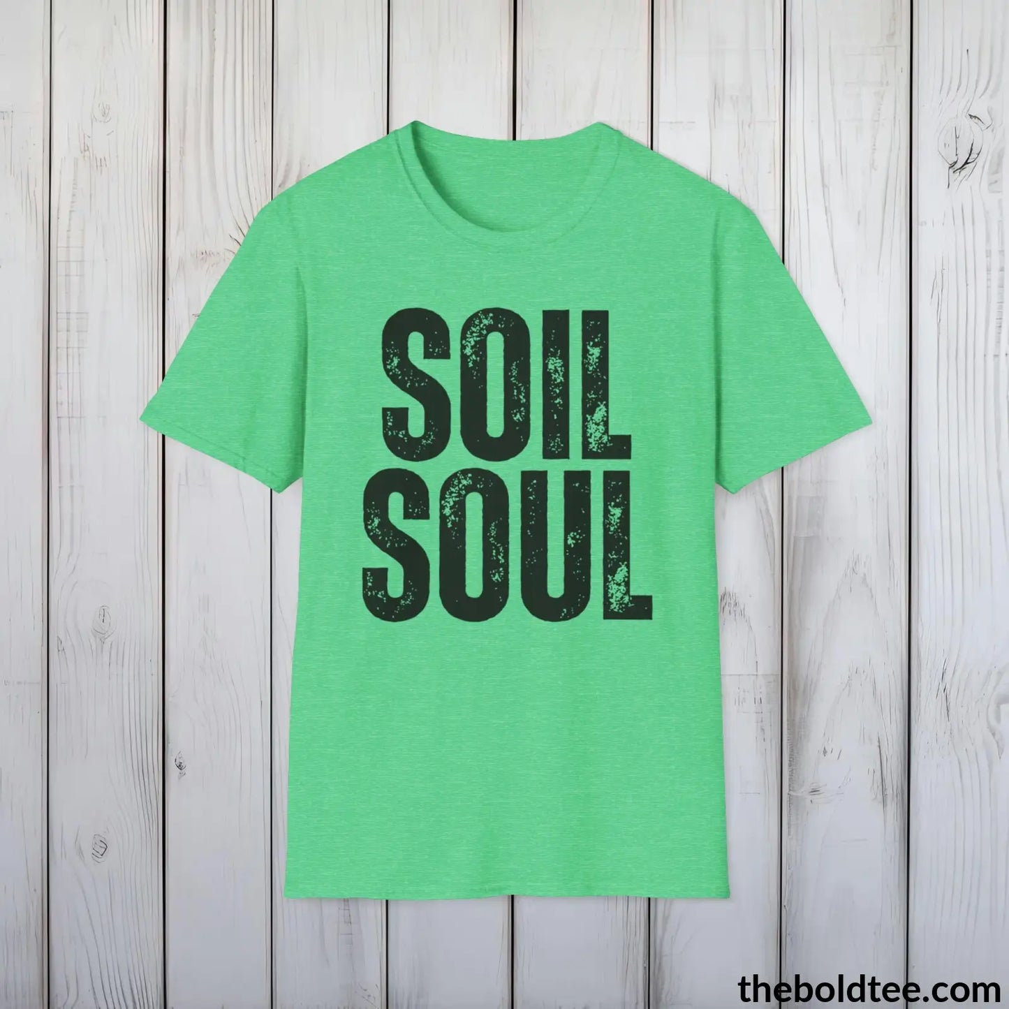 T-Shirt Heather Irish Green / S SOIL SOUL Gardening Tee - Soft & Strong Cotton Crewneck Unisex T-Shirt - 8 Trendy Colors