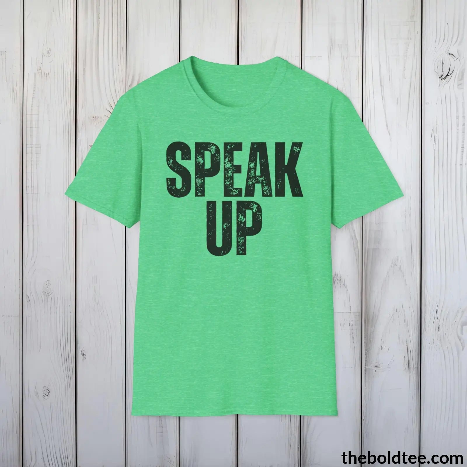 T-Shirt Heather Irish Green / S SPEAK UP Mental Health Awareness Tee - Soft Cotton Crewneck Unisex T-Shirt - 8 Trendy Colors