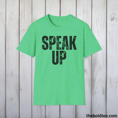 T-Shirt Heather Irish Green / S SPEAK UP Mental Health Awareness Tee - Soft Cotton Crewneck Unisex T-Shirt - 8 Trendy Colors