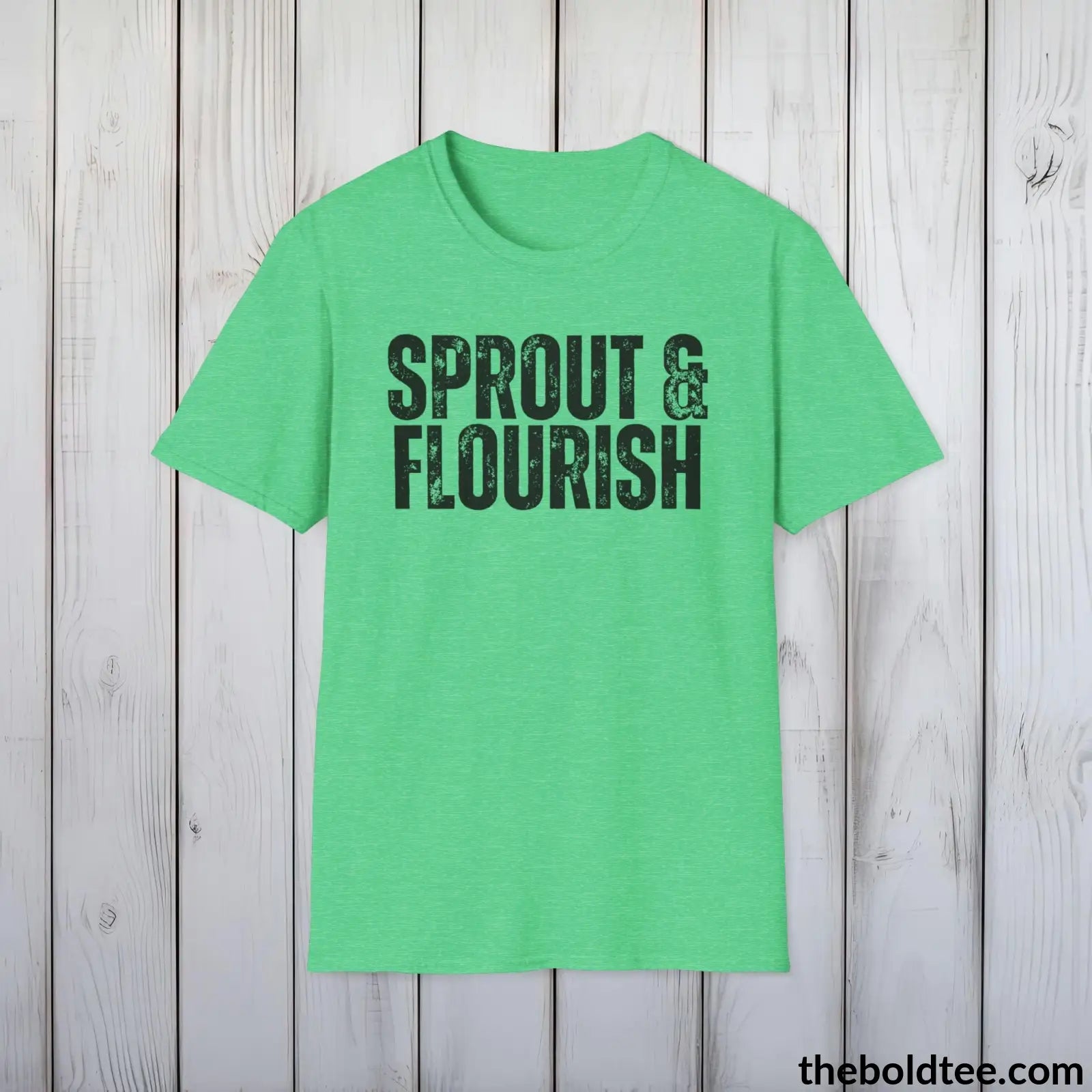 T-Shirt Heather Irish Green / S SPROUT & FLOURISH Gardening Tee - Soft & Strong Cotton Crewneck Unisex T-Shirt - 8 Trendy Colors