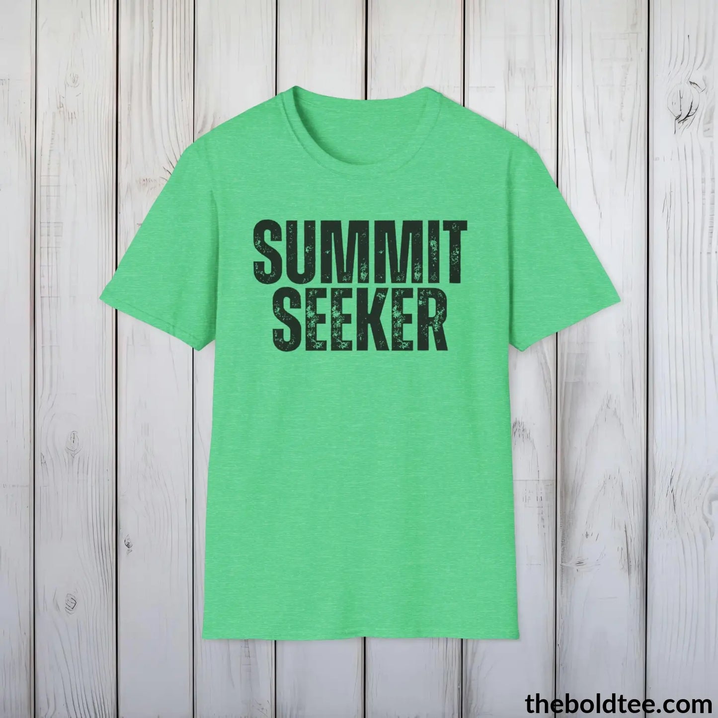 T-Shirt Heather Irish Green / S SUMMIT SEEKER Hiking Tee - Sustainable & Soft Cotton Crewneck Unisex T-Shirt - 8 Trendy Colors