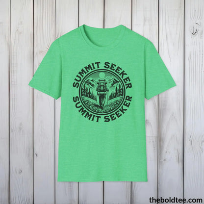 T-Shirt Heather Irish Green / S SUMMIT SEEKER Hiking Tee - Sustainable & Soft Cotton Crewneck Unisex T-Shirt - 8 Trendy Colors