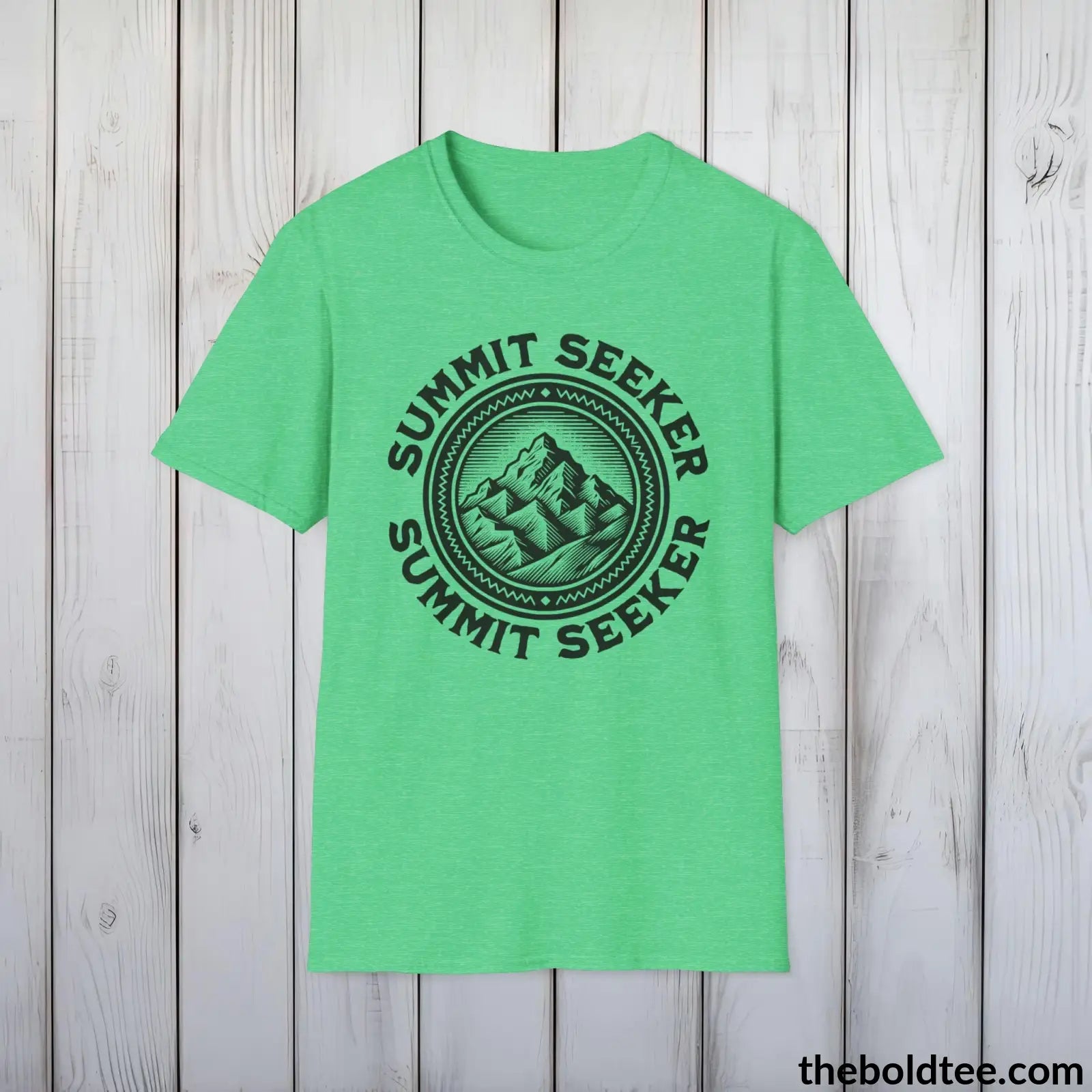 T-Shirt Heather Irish Green / S SUMMIT SEEKER Hiking Tee - Sustainable & Soft Cotton Crewneck Unisex T-Shirt - 8 Trendy Colors