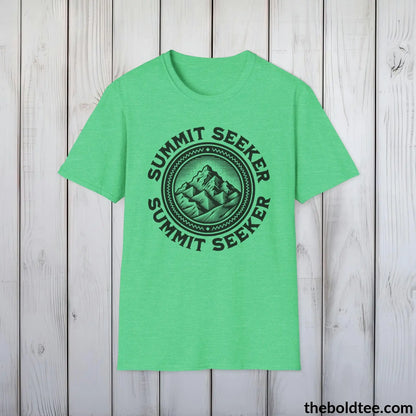 T-Shirt Heather Irish Green / S SUMMIT SEEKER Hiking Tee - Sustainable & Soft Cotton Crewneck Unisex T-Shirt - 8 Trendy Colors