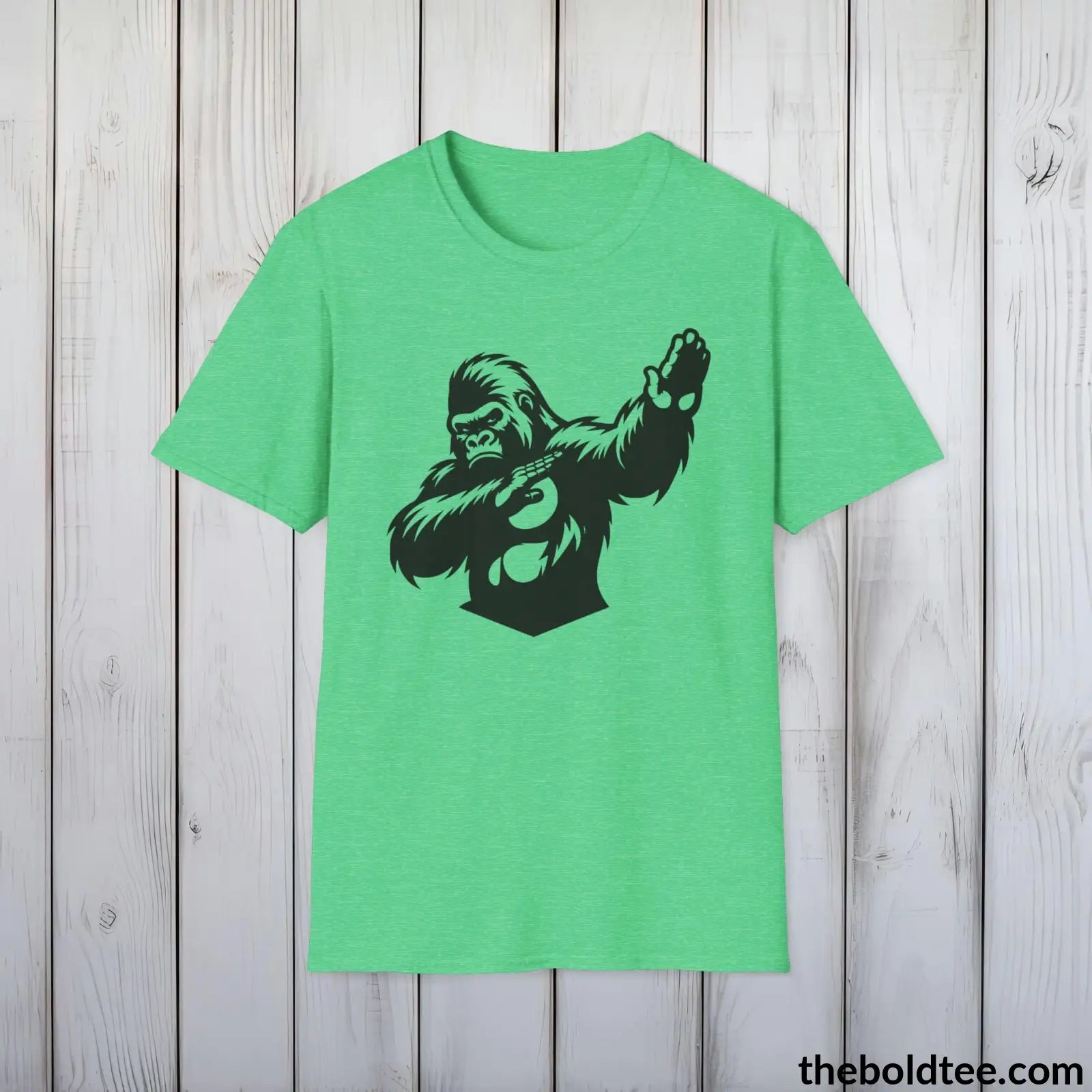 T-Shirt Heather Irish Green / S The Bold Gorilla Dap Tee - Casual, Sustainable & Soft Cotton Crewneck Unisex T-Shirt - in 9 Bold Colors