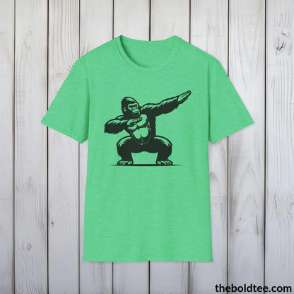 T-Shirt Heather Irish Green / S The Bold Gorilla Dap Tee - Casual, Sustainable & Soft Cotton Crewneck Unisex T-Shirt - in 9 Bold Colors