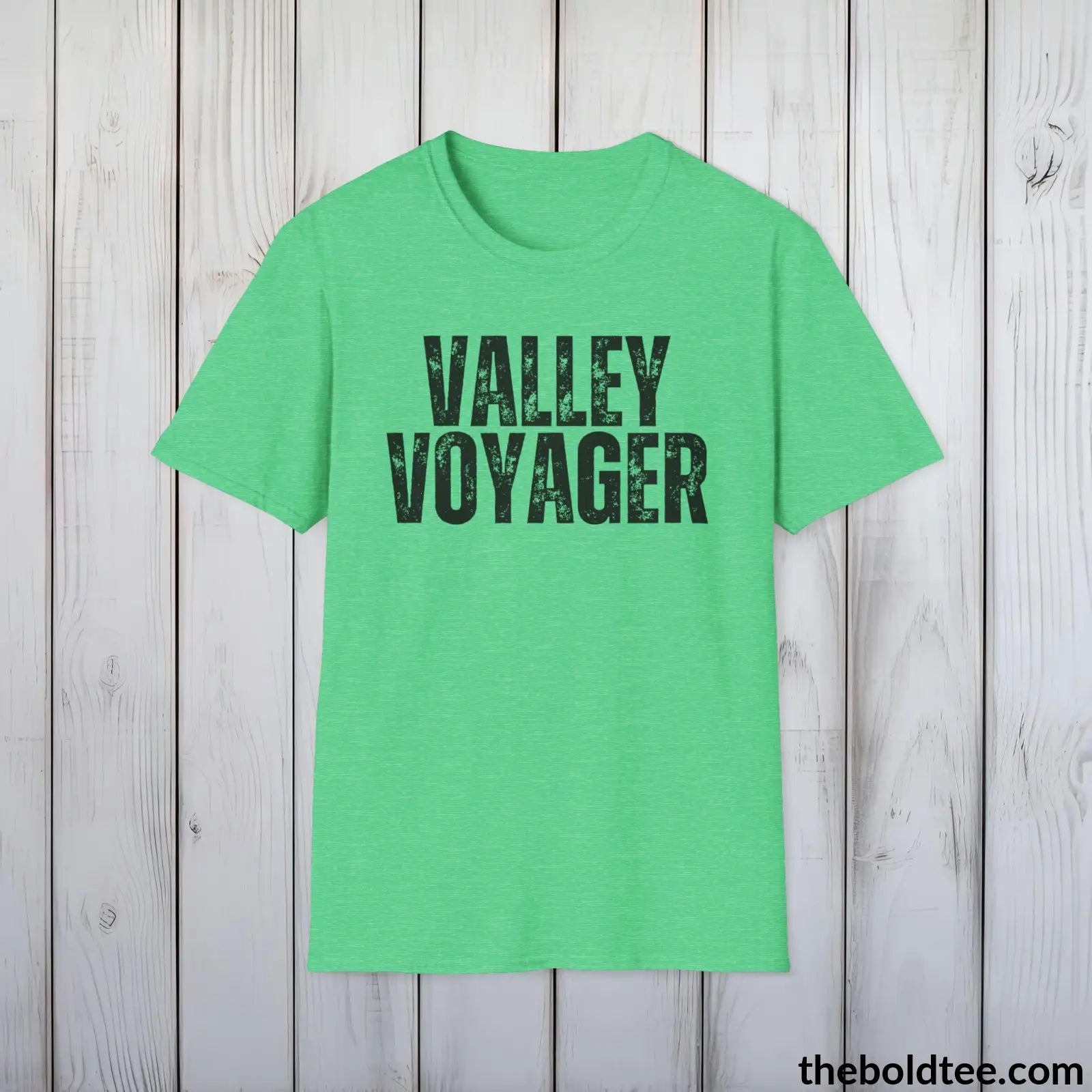 T-Shirt Heather Irish Green / S VALLEY VOYAGER Hiking Tee - Sustainable & Soft Cotton Crewneck Unisex T-Shirt - 8 Trendy Colors