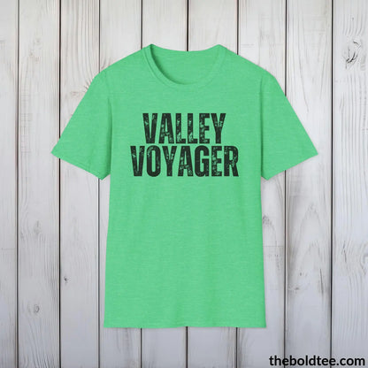 T-Shirt Heather Irish Green / S VALLEY VOYAGER Hiking Tee - Sustainable & Soft Cotton Crewneck Unisex T-Shirt - 8 Trendy Colors