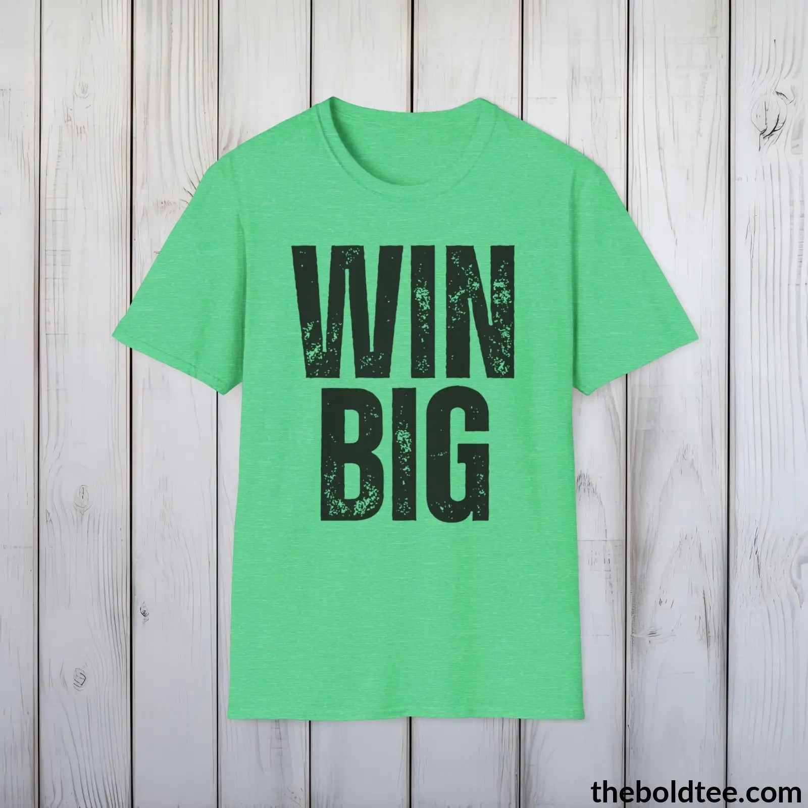 T-Shirt Heather Irish Green / S WIN BIG Basketball Tee - Sustainable & Soft Cotton Crewneck Unisex T-Shirt - 9 Bold Colors