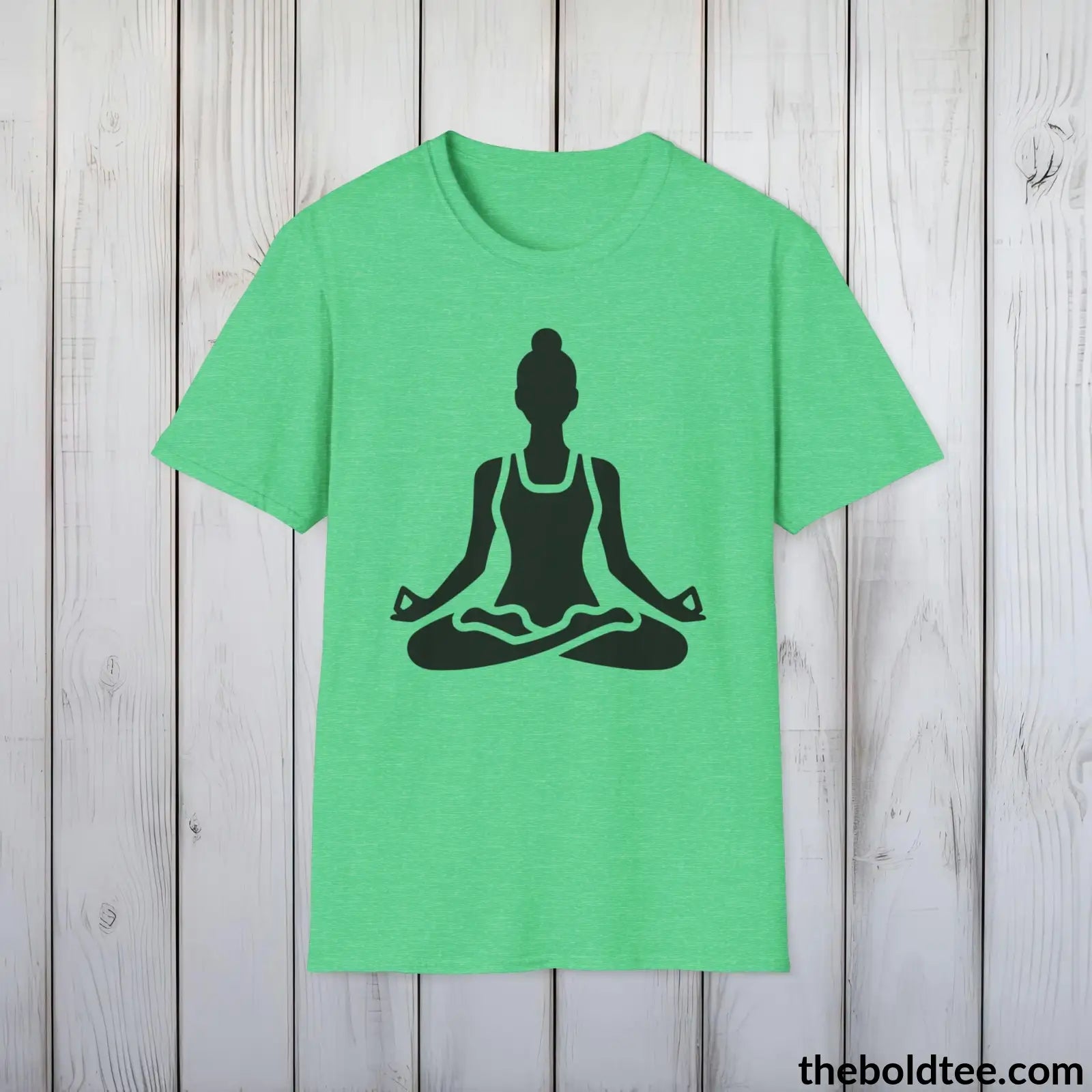 T-Shirt Heather Irish Green / S Yoga Tee - Sustainable & Soft Cotton Crewneck Unisex T-Shirt - 9 Bold Colors