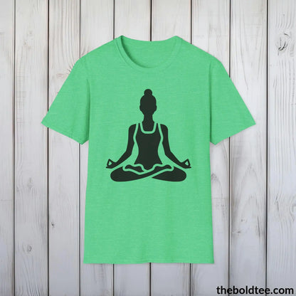 T-Shirt Heather Irish Green / S Yoga Tee - Sustainable & Soft Cotton Crewneck Unisex T-Shirt - 9 Bold Colors