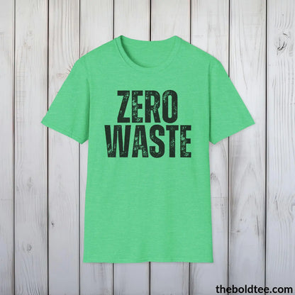 T-Shirt Heather Irish Green / S ZERO WASTE Tee - Casual, Sustainable & Soft Cotton Crewneck Unisex T-Shirt - 9 Bold Colors