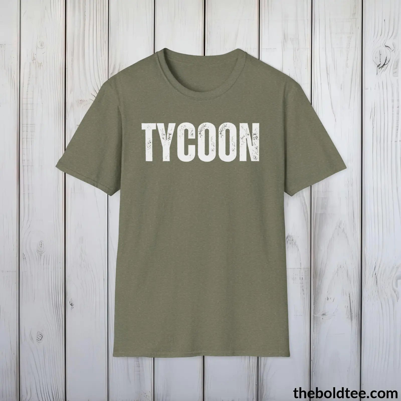 T-Shirt Heather Military Green / S Bold TYCOON Tee - Premium Cotton Crewneck Unisex T-Shirt - 9 Bold Colors