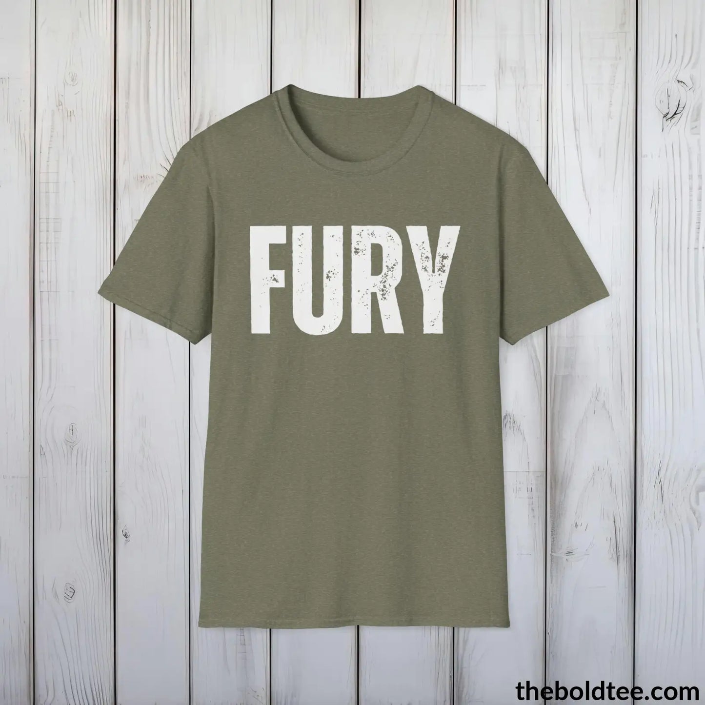 T-Shirt Heather Military Green / S FURY Tee - Bold Urbnan Cotton T-Shirt - 9 Epic Colors Available