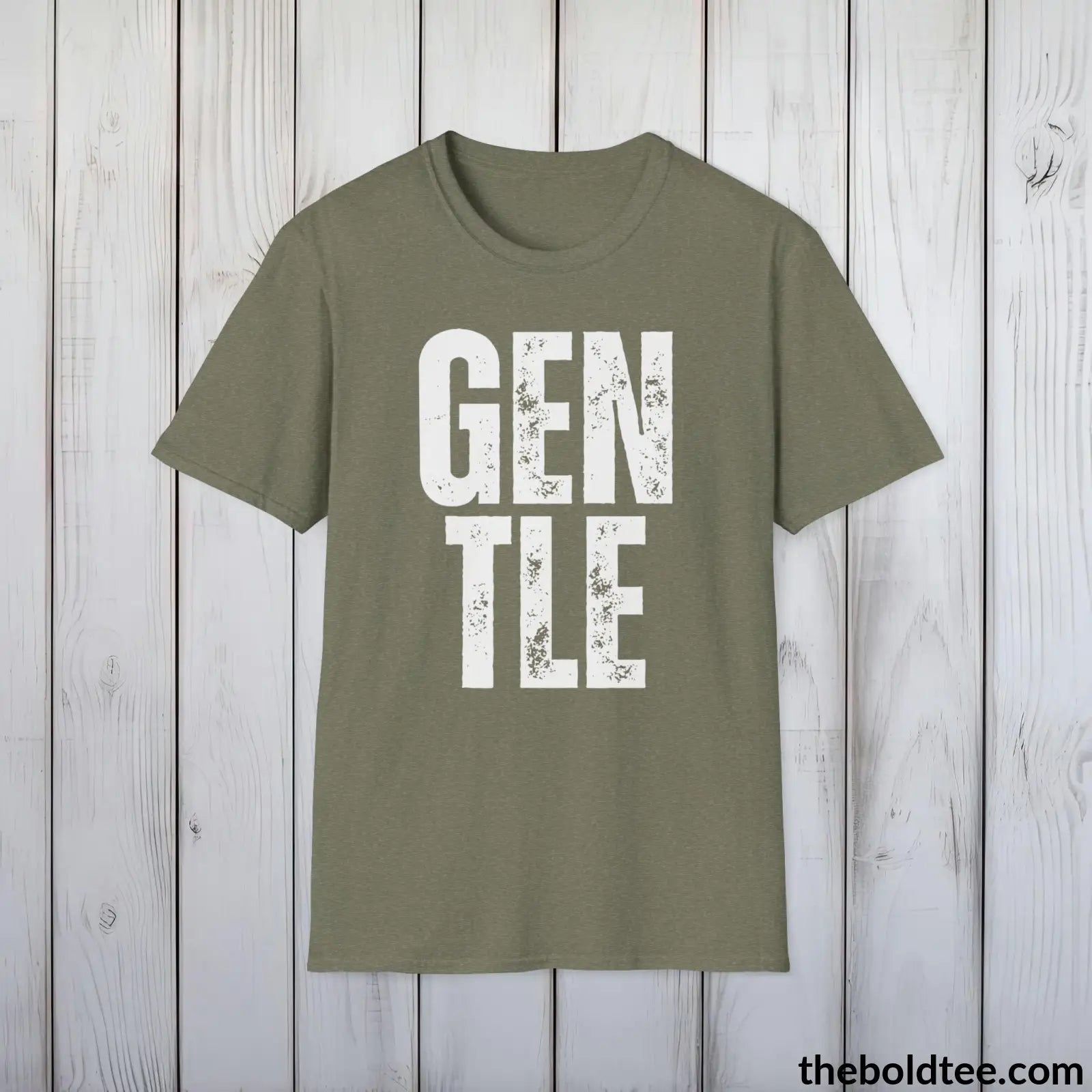 T-Shirt Heather Military Green / S GENTLE Tee - Casual, Sustainable & Soft Cotton Crewneck Unisex T-Shirt - 9 Bold Colors