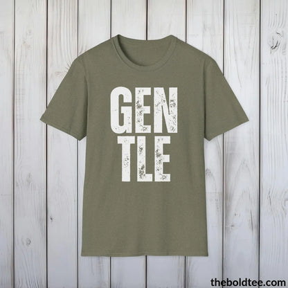 T-Shirt Heather Military Green / S GENTLE Tee - Casual, Sustainable & Soft Cotton Crewneck Unisex T-Shirt - 9 Bold Colors