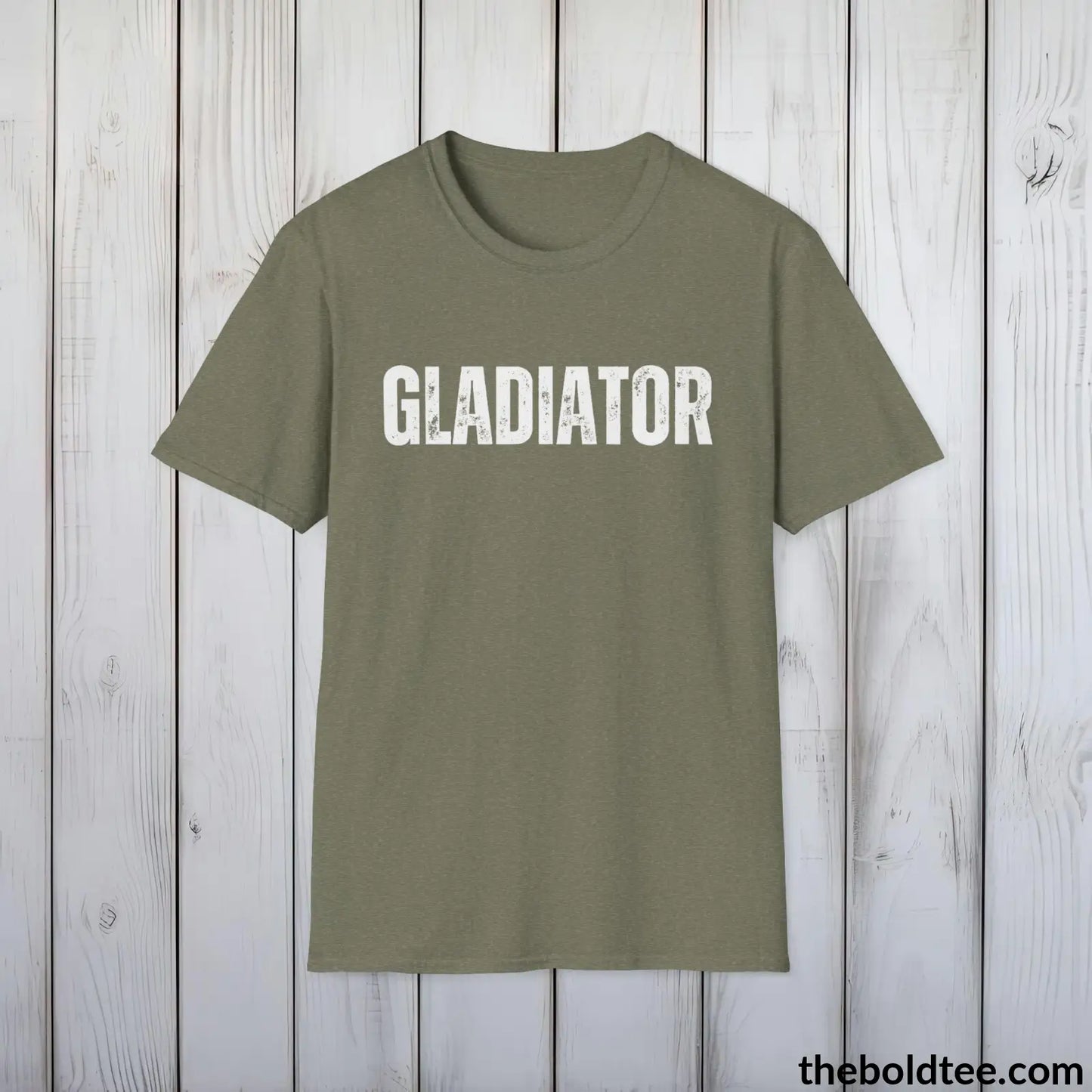 T-Shirt Heather Military Green / S GLADIATOR Tee - Bold Urbnan Cotton T-Shirt - 9 Epic Colors Available