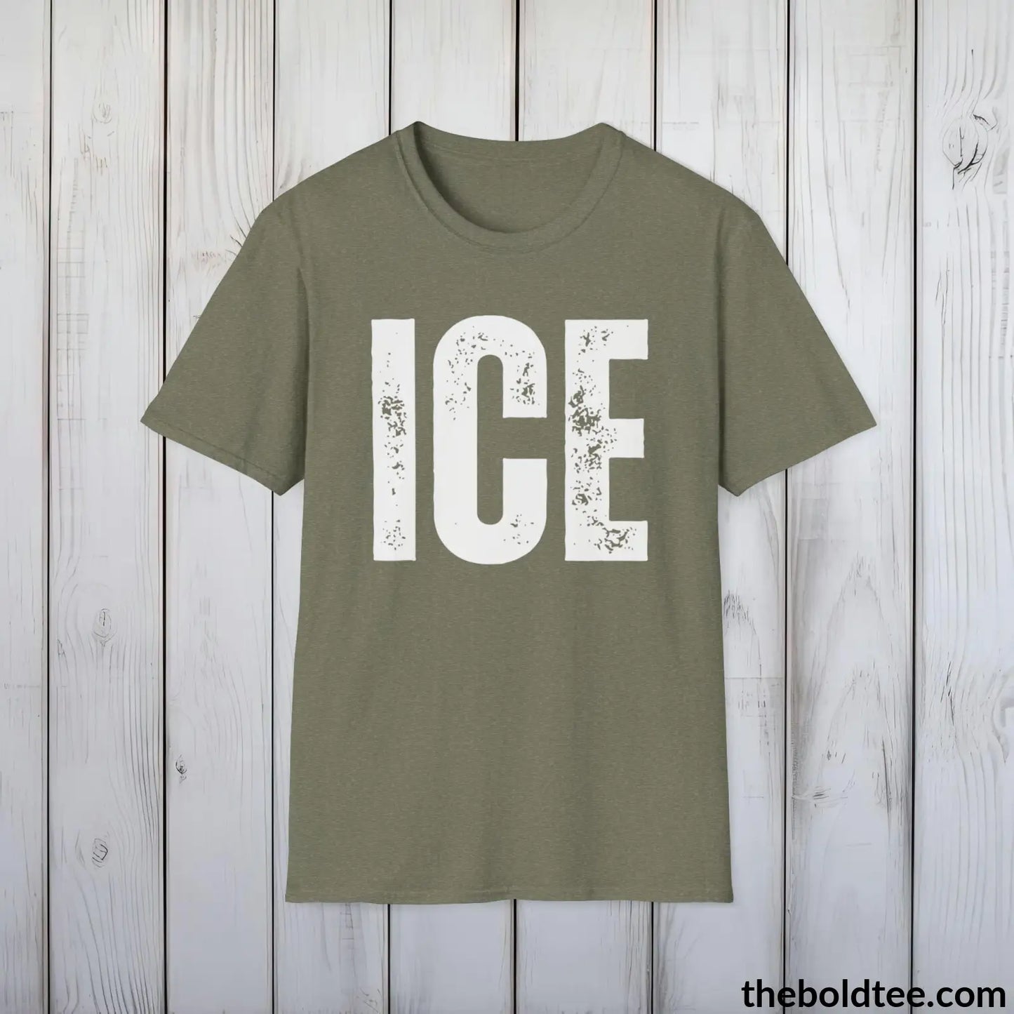 T-Shirt Heather Military Green / S ICE Tee - Bold Urbnan Cotton T-Shirt - 9 Epic Colors Available