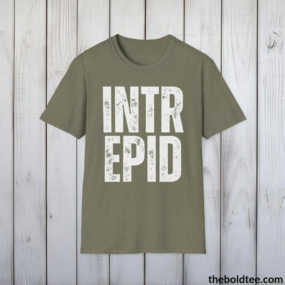 T-Shirt Heather Military Green / S INTERPID Tee - Casual, Sustainable & Soft Cotton Crewneck Unisex T-Shirt - 9 Bold Colors