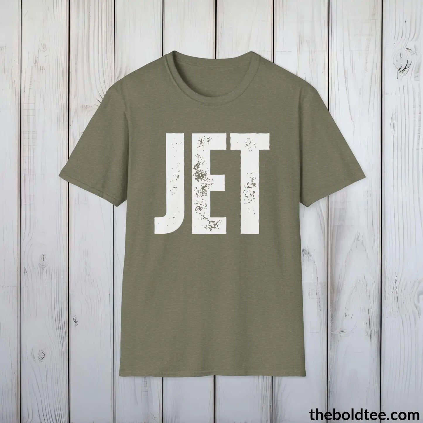 T-Shirt Heather Military Green / S JET Tee - Bold Urbnan Cotton T-Shirt - 9 Epic Colors Available