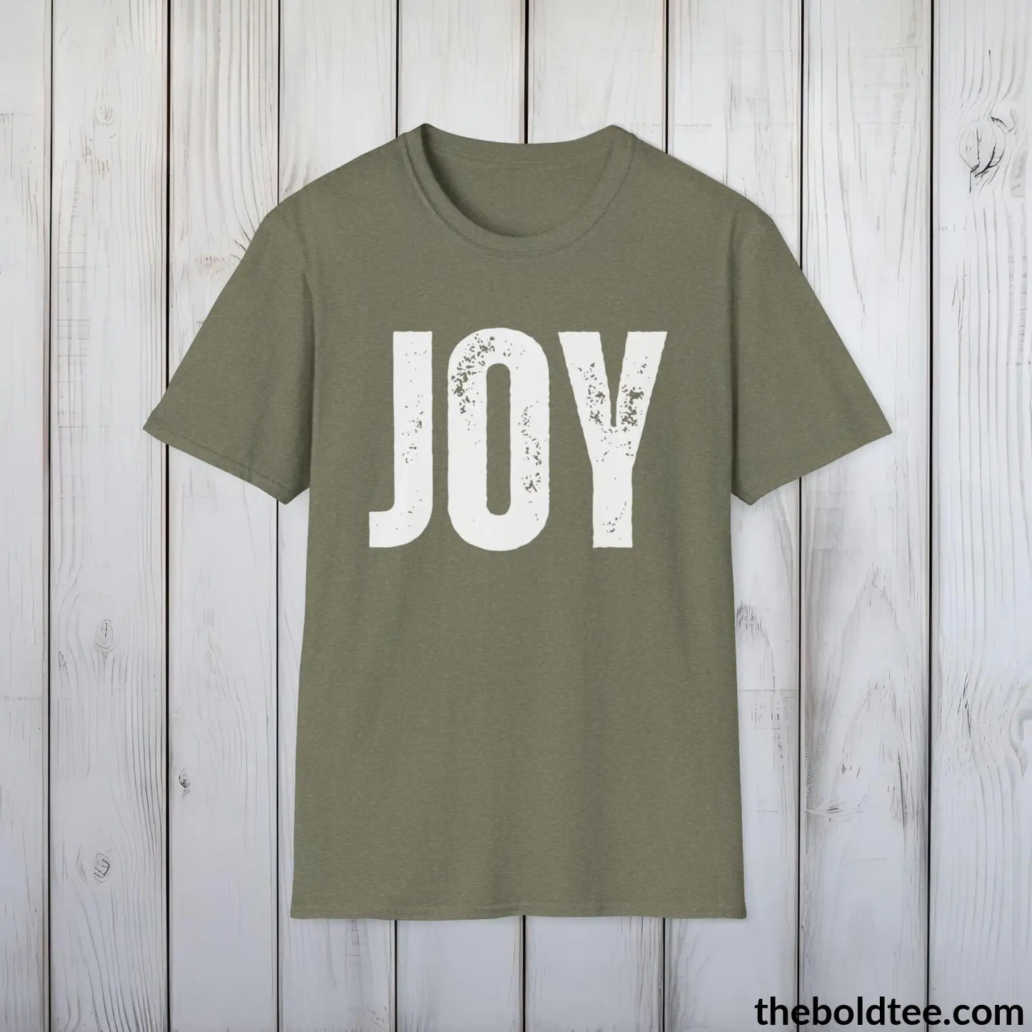 T-Shirt Heather Military Green / S JOY Tee - Bold Urbnan Cotton T-Shirt - 9 Epic Colors Available