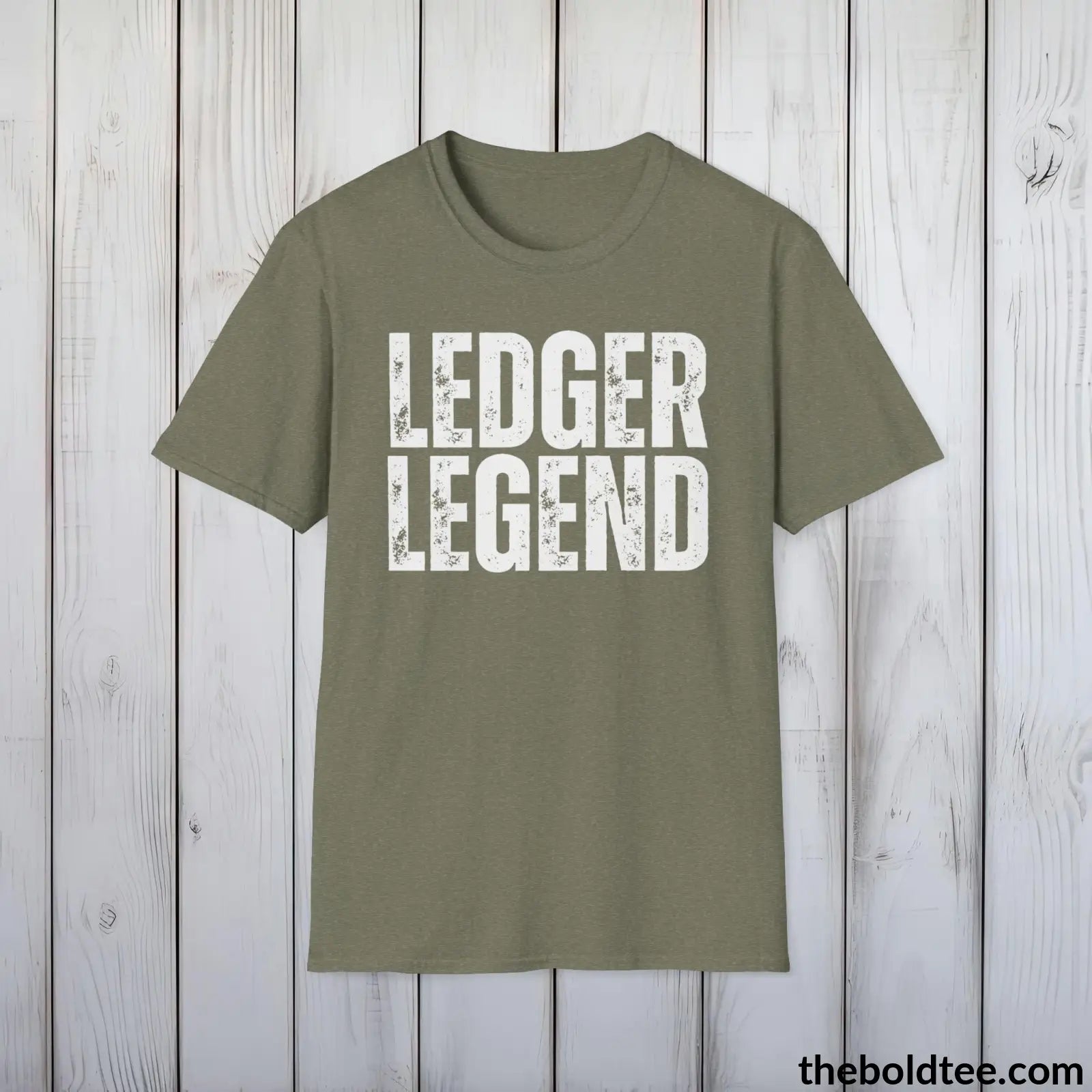 T-Shirt Heather Military Green / S LEDGER LEGEND Cryptocurrency Tee - Sustainable & Soft Cotton Crewneck Unisex T-Shirt - 9 Bold Colors