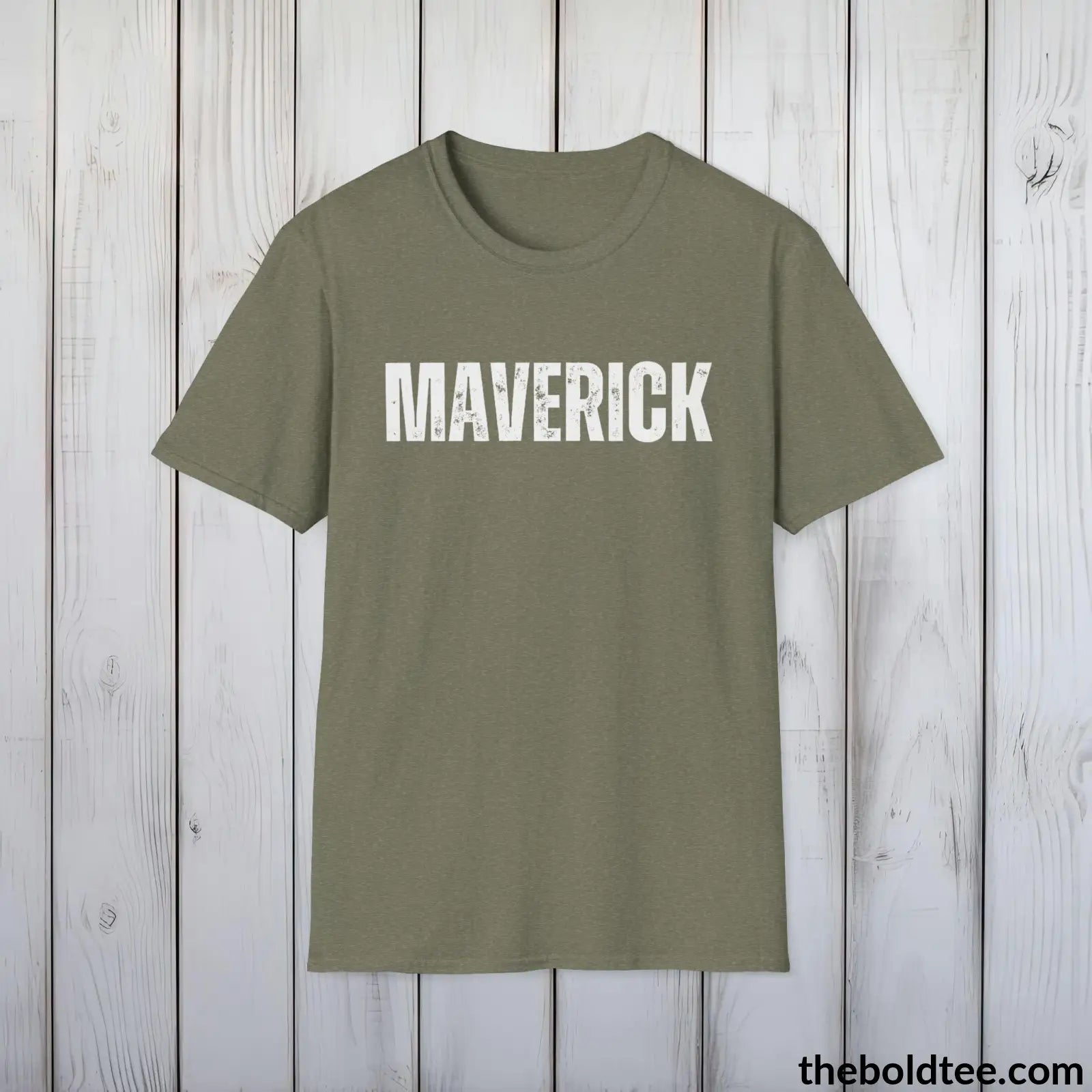 T-Shirt Heather Military Green / S MAVERICK Tee - Bold Urbnan Cotton T-Shirt - 9 Epic Colors Available