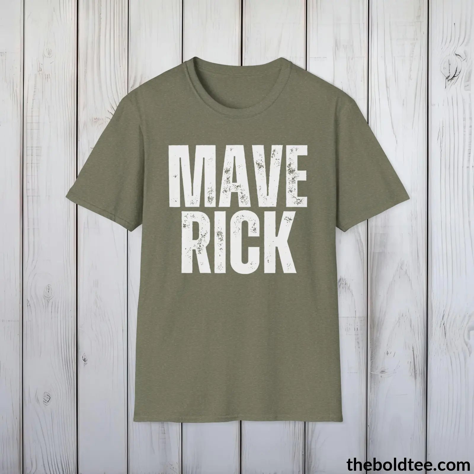 T-Shirt Heather Military Green / S MAVERICK Tee - Casual, Sustainable & Soft Cotton Crewneck Unisex T-Shirt - 9 Bold Colors