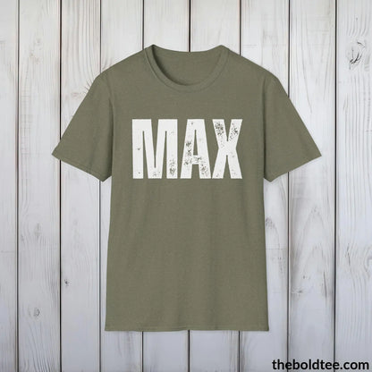 T-Shirt Heather Military Green / S MAX Tee - Bold Urbnan Cotton T-Shirt - 9 Epic Colors Available