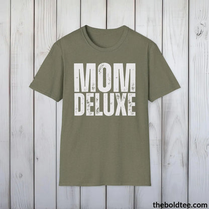 T-Shirt Heather Military Green / S Mom Deluxe Tee | Empowered Mom Classic Cotton Tee | Perfect Mom Gift | Soft & Versatile | 9 Colors Available