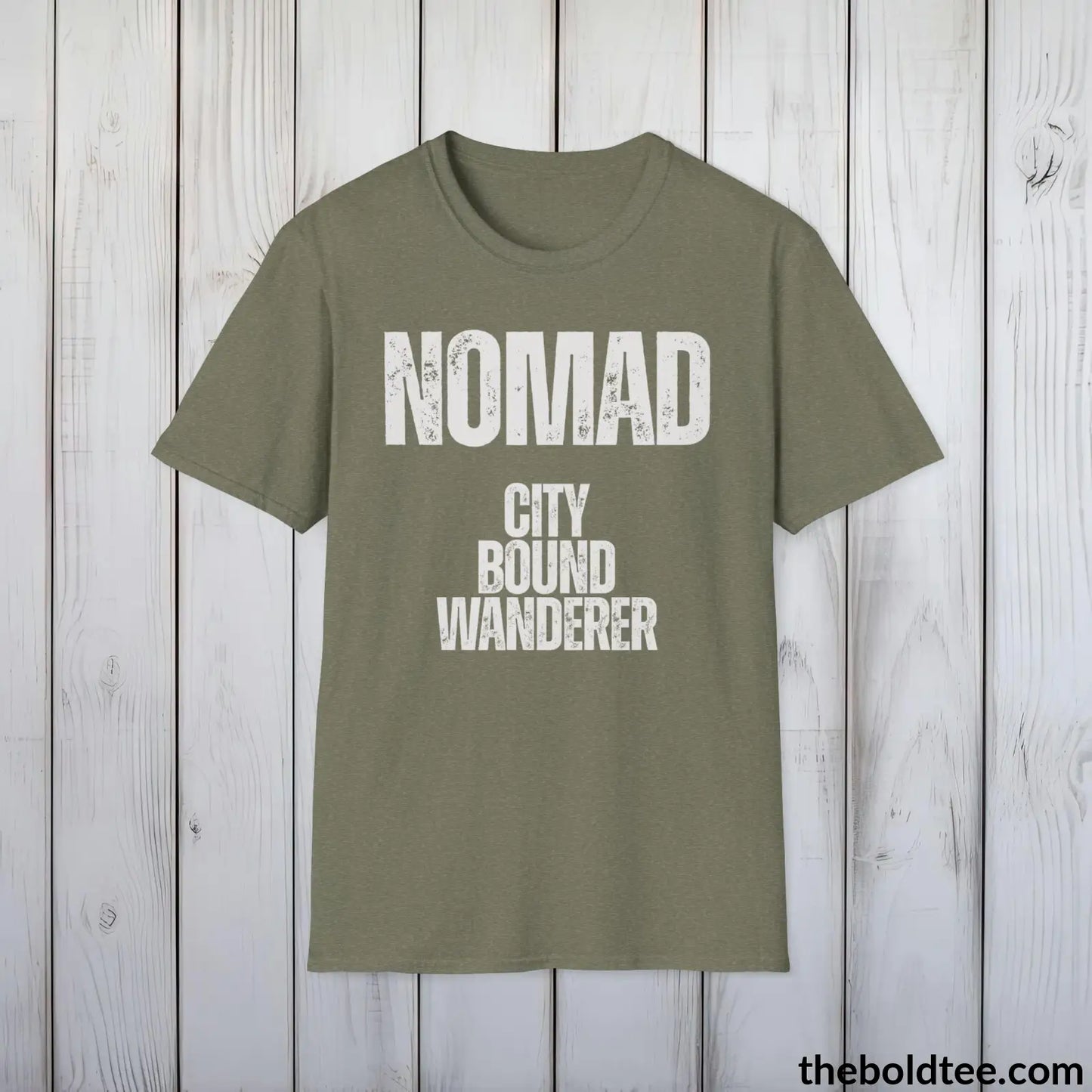 T-Shirt Heather Military Green / S NOMAD - City Bound Wanderer Tee - Bold Urbnan Cotton T-Shirt - 9 Epic Colors Available