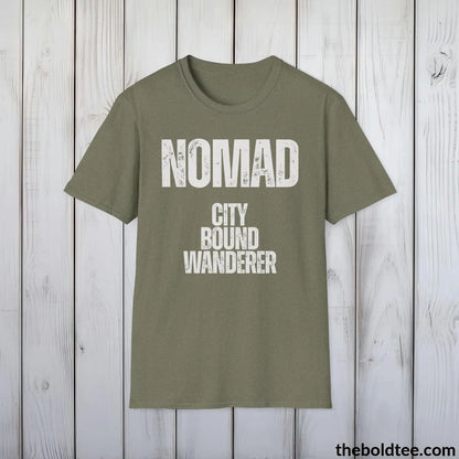 T-Shirt Heather Military Green / S NOMAD - City Bound Wanderer Tee - Bold Urbnan Cotton T-Shirt - 9 Epic Colors Available