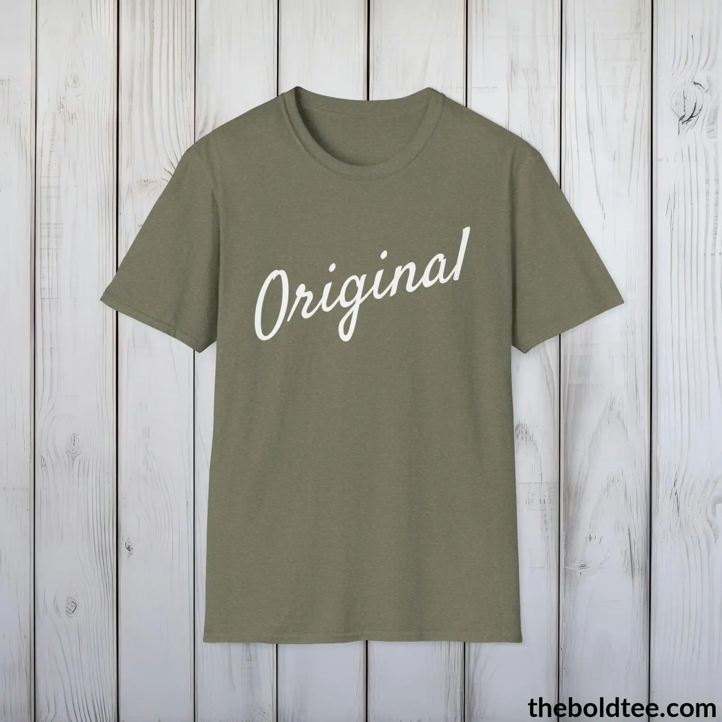 T-Shirt Heather Military Green / S Original Tee - Sustainable & Soft Cotton Crewneck Unisex T-Shirt - 9 Bold Colors