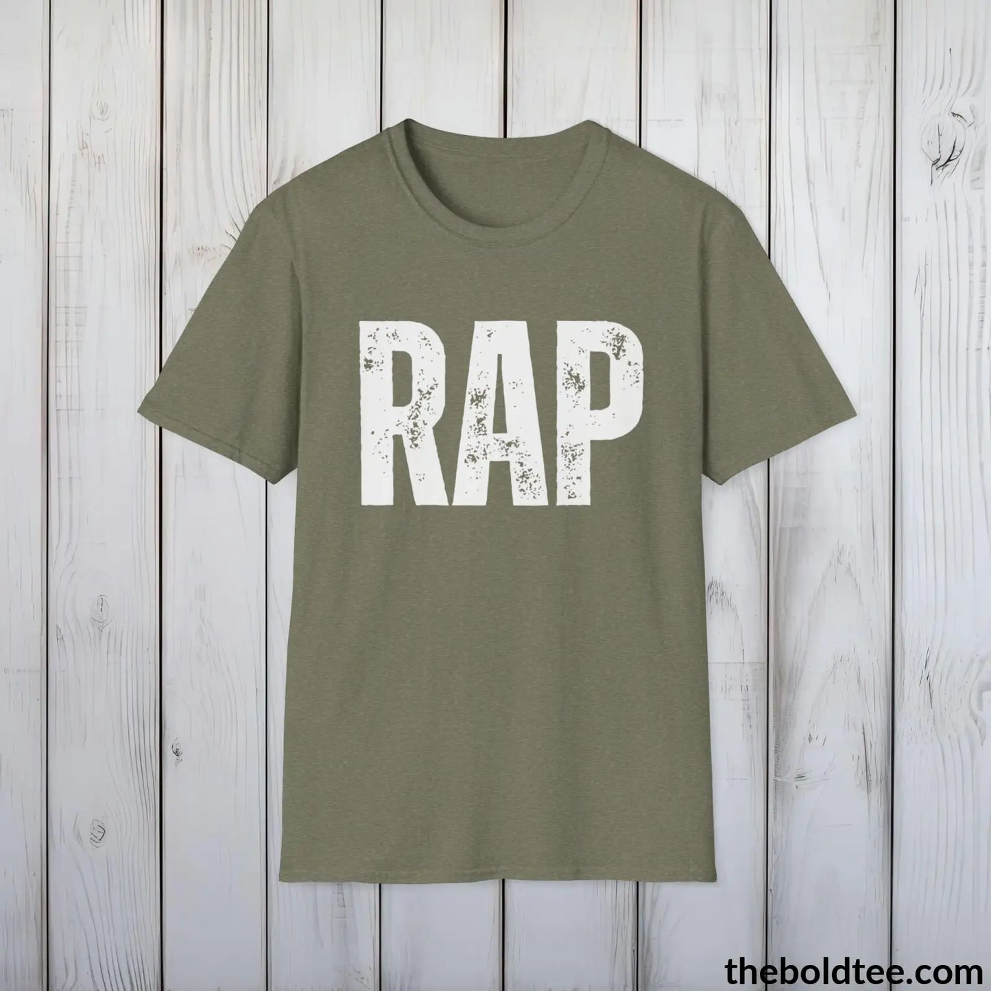 T-Shirt Heather Military Green / S RAP Tee - Bold Urbnan Cotton T-Shirt - 9 Epic Colors Available