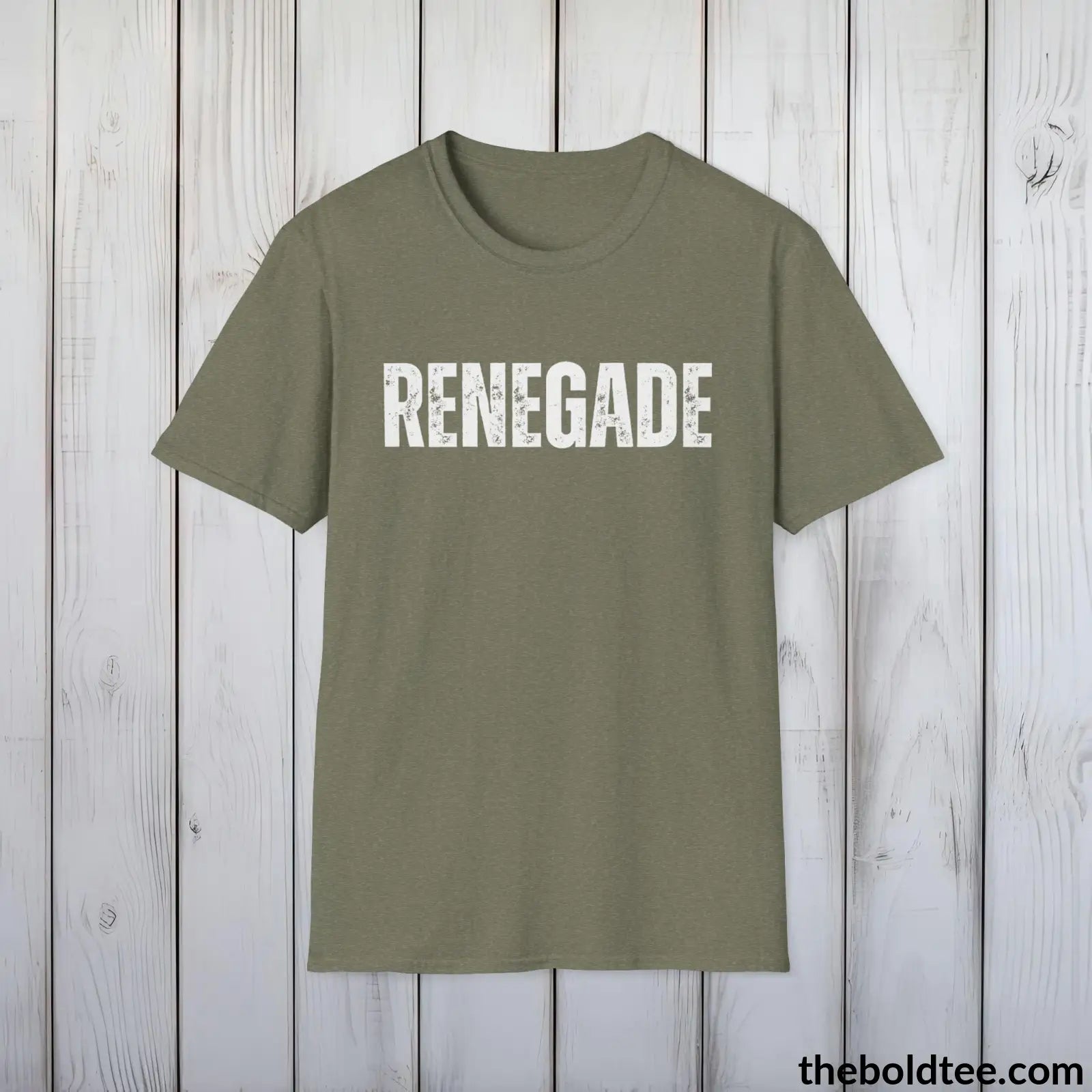 T-Shirt Heather Military Green / S RENEGADE Tee - Bold Urbnan Cotton T-Shirt - 9 Epic Colors Available