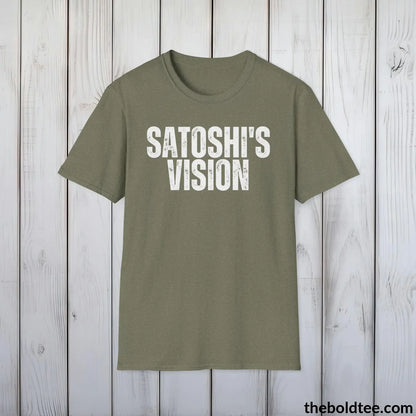 T-Shirt Heather Military Green / S SATOSHI'S VISION Cryptocurrency Tee - Sustainable & Soft Cotton Crewneck Unisex T-Shirt - 9 Bold Colors