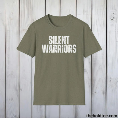 T-Shirt Heather Military Green / S SILENT WARRIORS Military Tee - Strong & Versatile Cotton Crewneck T-Shirt - 9 Bold Colors