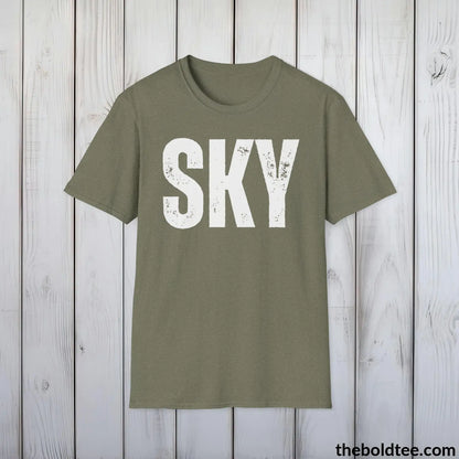 T-Shirt Heather Military Green / S SKY Tee - Bold Urbnan Cotton T-Shirt - 9 Epic Colors Available