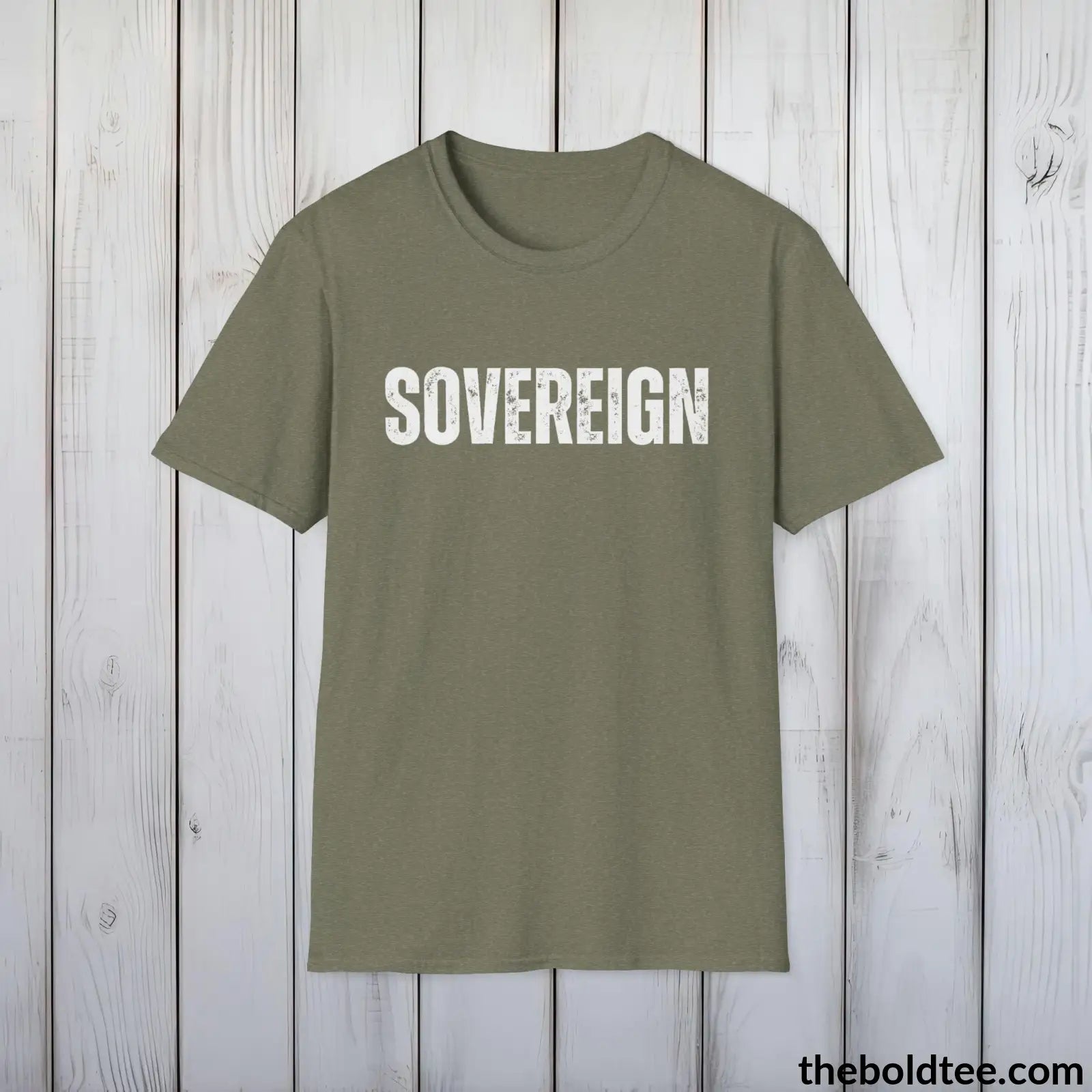 T-Shirt Heather Military Green / S SOVEREIGN Tee - Bold Urbnan Cotton T-Shirt - 9 Epic Colors Available