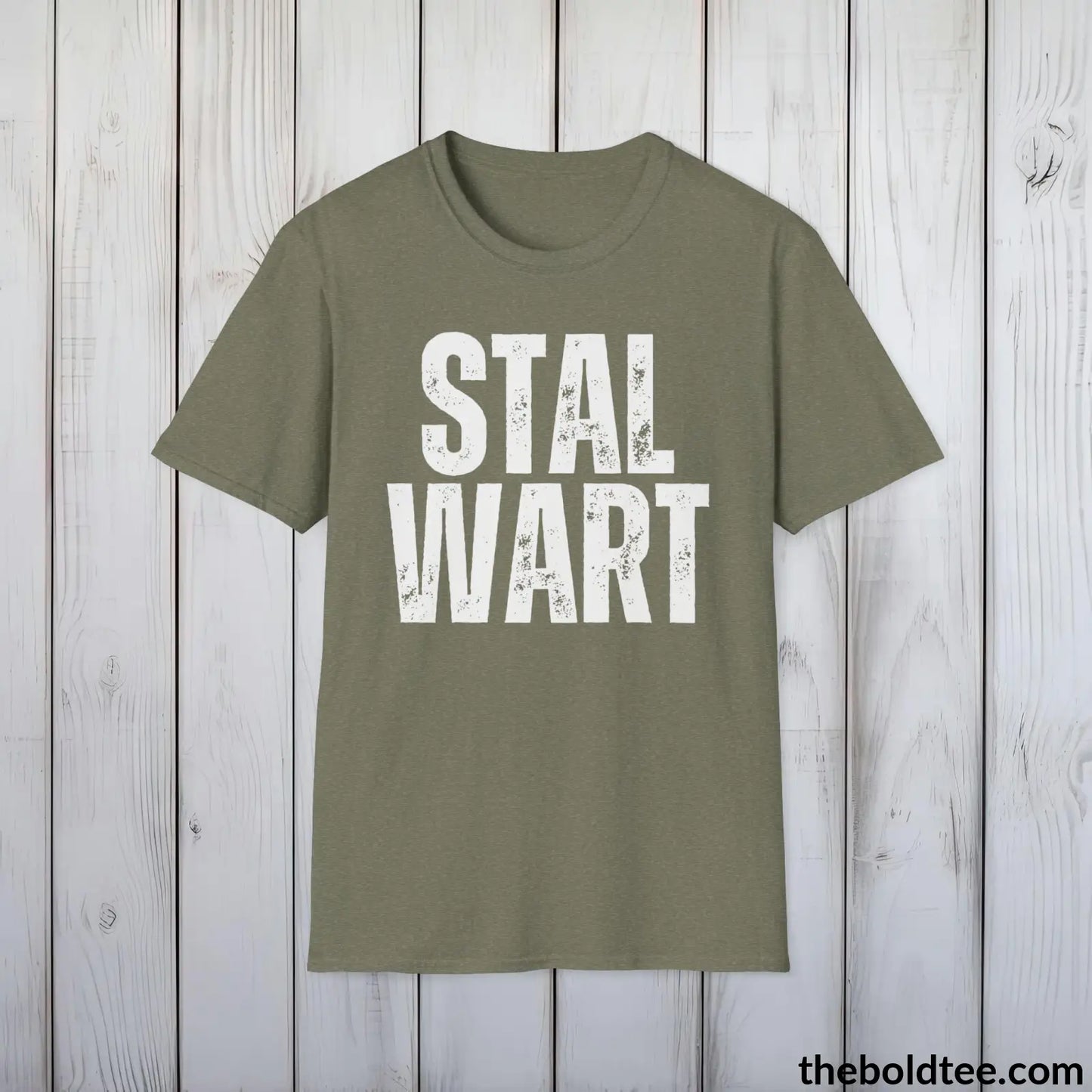 T-Shirt Heather Military Green / S STALWART Tee - Casual, Sustainable & Soft Cotton Crewneck Unisex T-Shirt - 9 Bold Colors