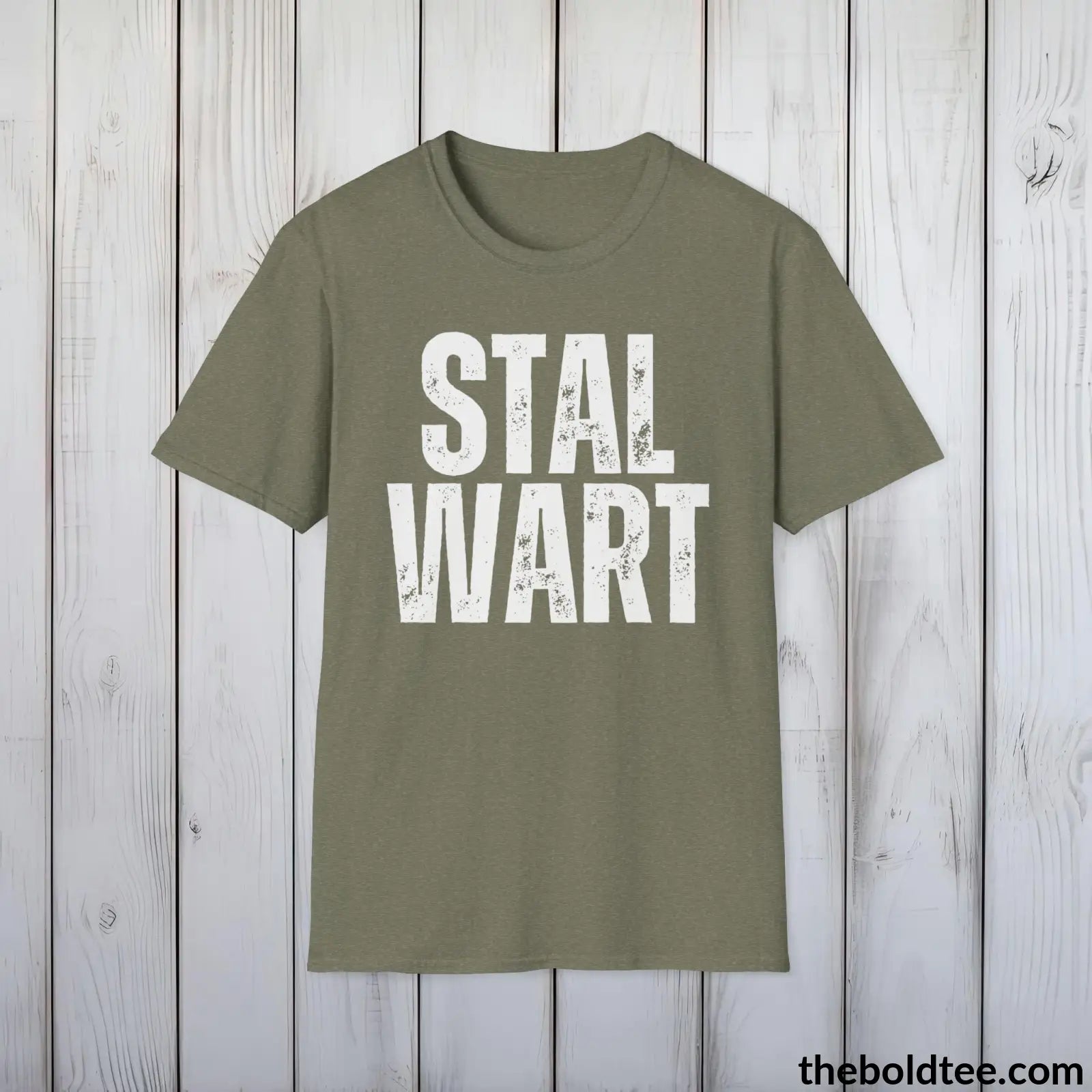 T-Shirt Heather Military Green / S STALWART Tee - Casual, Sustainable & Soft Cotton Crewneck Unisex T-Shirt - 9 Bold Colors