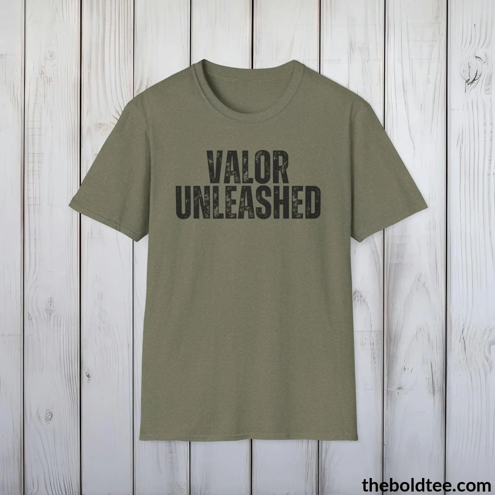 T-Shirt Heather Military Green / S STEEL COURAGE Military Tee - Strong & Versatile Cotton Crewneck T-Shirt - 9 Bold Colors