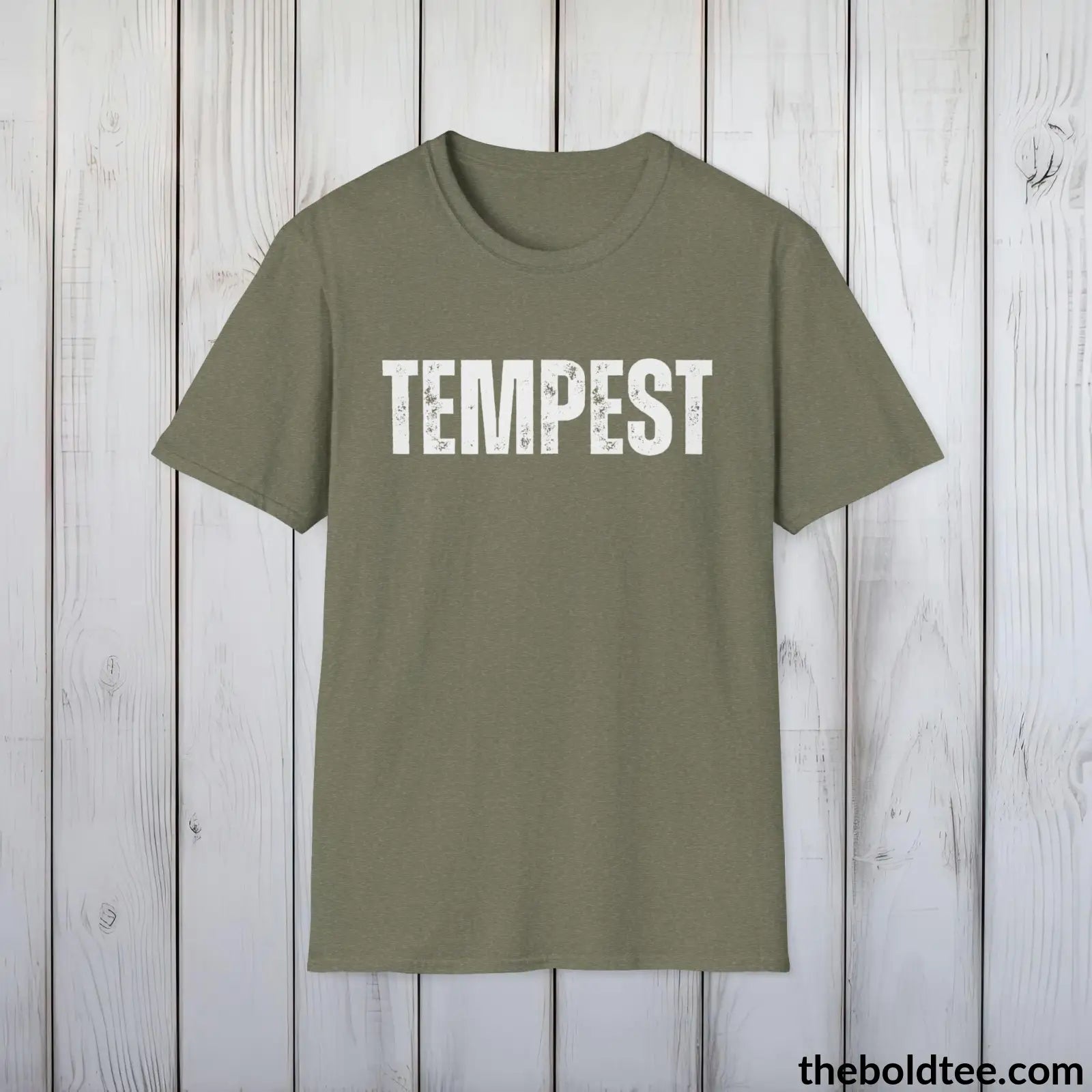 T-Shirt Heather Military Green / S TEMPEST Tee - Bold Urbnan Cotton T-Shirt - 9 Epic Colors Available