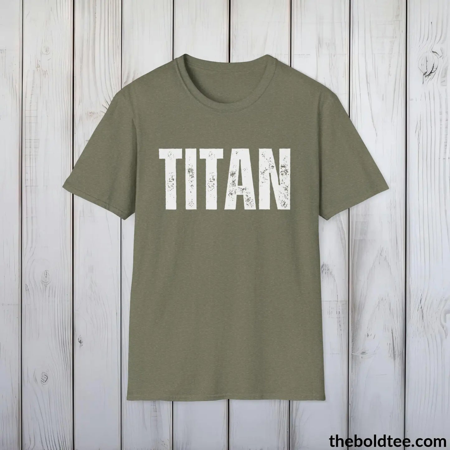 T-Shirt Heather Military Green / S TITAN Tee - Bold Urbnan Cotton T-Shirt - 9 Epic Colors Available